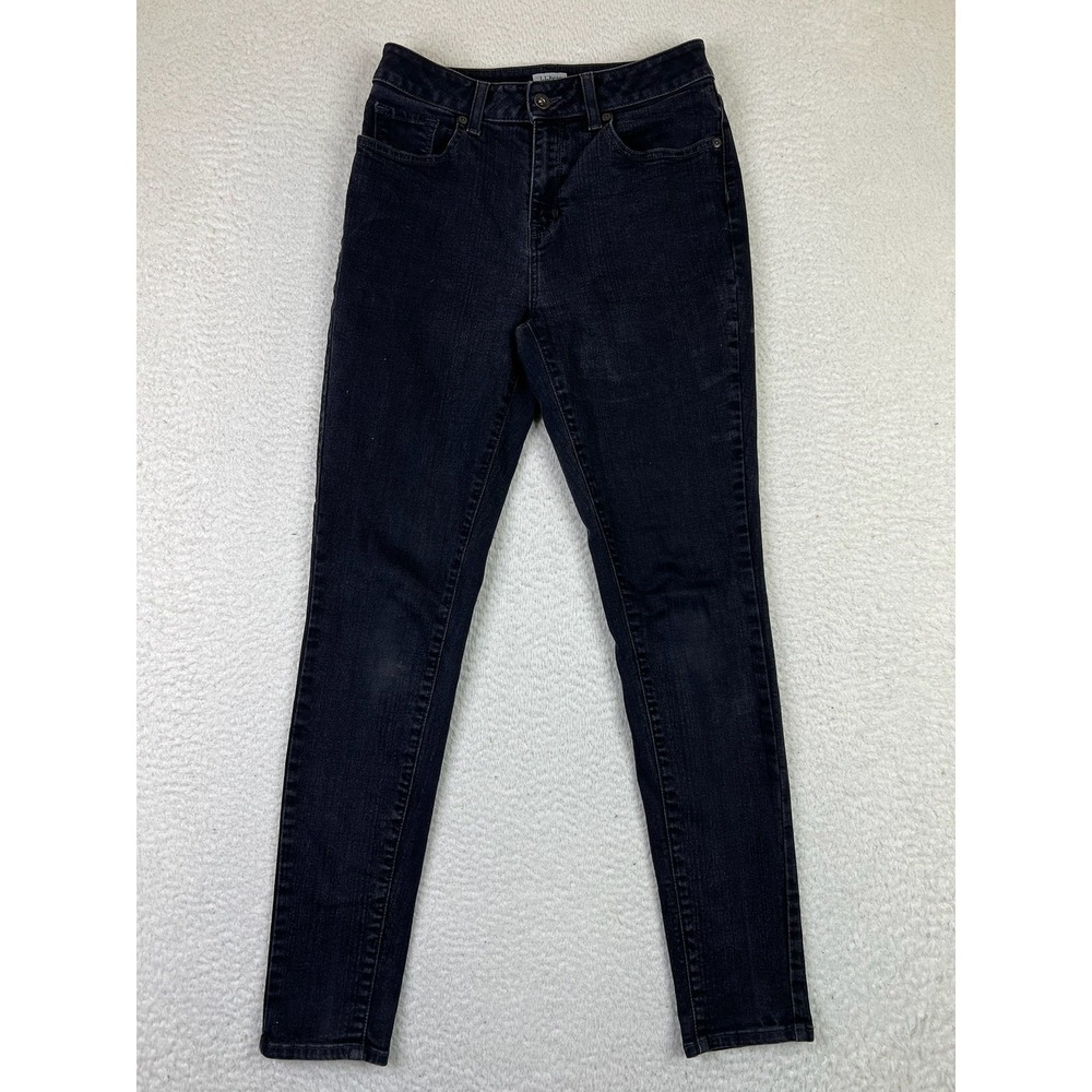 LL‎ Bean Jeans Womens 4 Classic Fit Dark Wash Skinny Stretch Denim Pants Zip Fly